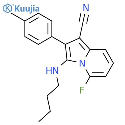 1-Indolizinecarbonitrile, 3-(butylamino)-5-fluoro-2-(4-methylphenyl)- structure