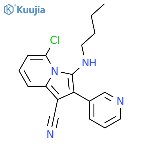 1-INDOLIZINECARBONITRILE, 3-(BUTYLAMINO)-5-CHLORO-2-(3-PYRIDINYL)- structure