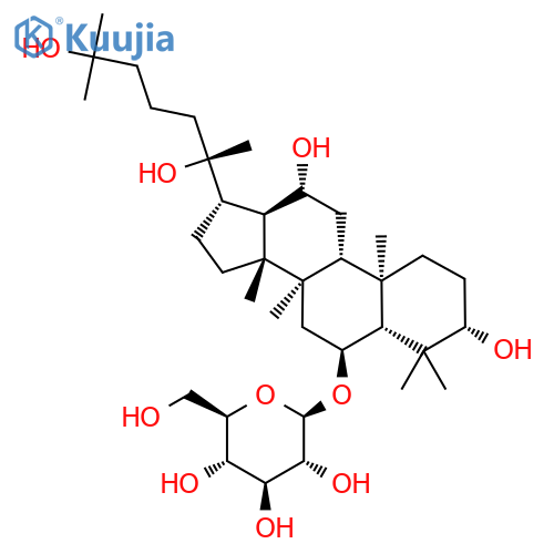 beta-D-Glucopyranoside, (3beta,6alpha,12beta,20R)-3,12,20,25-tetrahydroxydammaran-6-yl structure