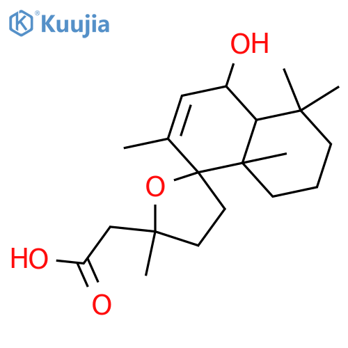 [2R,5S,(-)]-4,4'aα,5,5',6',7',8',8'a-Octahydro-4'β-hydroxy-2',5,5',5',8'aβ-pentamethylspiro[furan-2(3H),1'(4'H)-naphthalene]-5β-acetic acid structure
