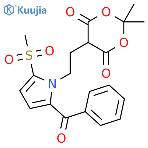1,3-Dioxane-4,6-dione, 5-[2-[2-benzoyl-5-(methylsulfonyl)-1H-pyrrol-1-yl]ethyl]-2,2-dimethyl- structure
