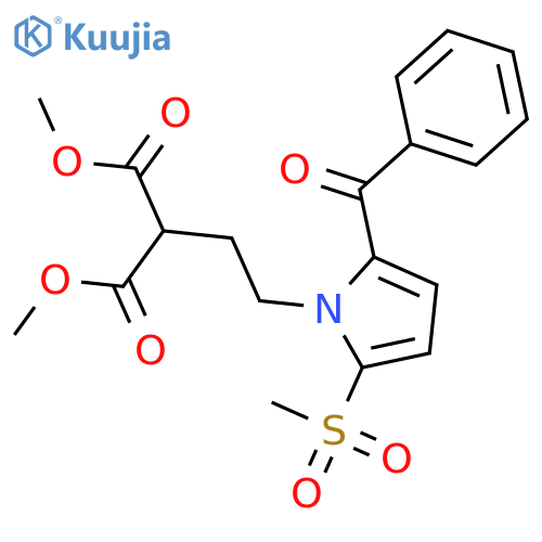 Propanedioic acid, 2-[2-[2-benzoyl-5-(methylsulfonyl)-1H-pyrrol-1-yl]ethyl]-, 1,3-dimethyl ester structure