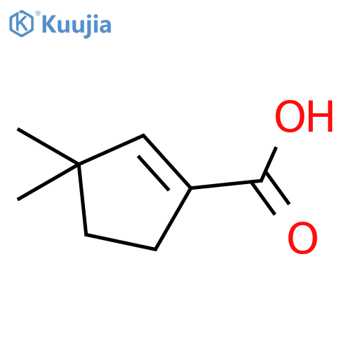 3,3-dimethylcyclopent-1-ene-1-carboxylic acid structure