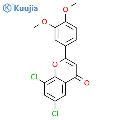 4H-1-BENZOPYRAN-4-ONE, 6,8-DICHLORO-2-(3,4-DIMETHOXYPHENYL)- structure