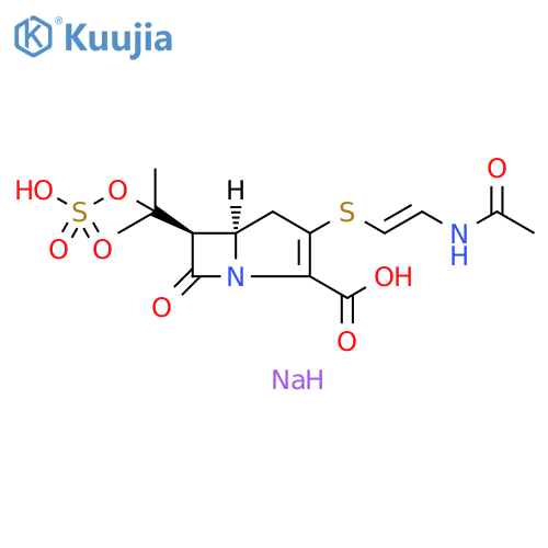 1-Azabicyclo[3.2.0]hept-2-ene-2-carboxylic acid, 3-[[(1E)-2-(acetylamino)ethenyl]thio]-6-[1-methyl-1-(sulfooxy)ethyl]-7-oxo-, disodium salt, (5R,6R)- (9CI) structure
