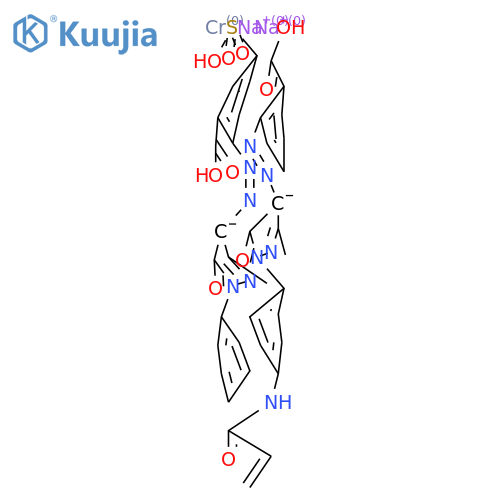 Chromate(2-), (2-((4,5-dihydro-3-methyl-5-oxo-1-(4-((1-oxo-2-propenyl)amino)phenyl)-1H-pyrazol-4-yl)azo)benzoato(2-))(2-((4,5-dihydro-3-methyl-5-oxo-1-phenyl-1H-pyrazol-4-yl)azo)-5-sulfobenzoato(3-))-, disodium structure