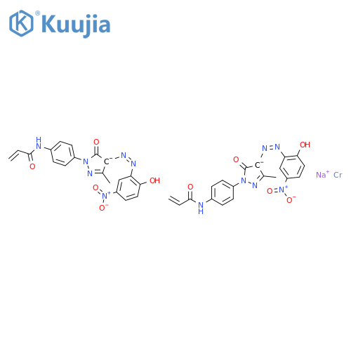 sodium bis[N-[4-[4,5-dihydro-4-[(2-hydroxy-5-nitrophenyl)azo]-3-methyl-5-oxo-1H-pyrazol-1-yl]phenyl]acrylamidato(2-)]chromate(1-) structure