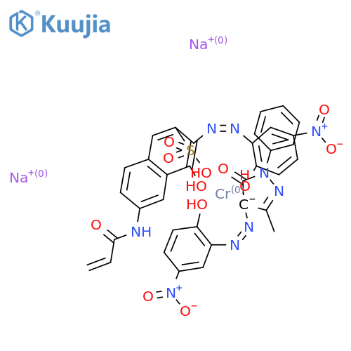 Chromate(2-), [2,4-dihydro-4-[(2-hydroxy-5-nitrophenyl)azo]-5-methyl-2-phenyl-3H-pyrazol-3-onato(2-)][4-hydroxy-3-[(2-hydroxy-5-nitrophenyl)azo]-6-[(1-oxo-2-propenyl)amino]-2-naphthalenesulfonato(3-)]-, disodium structure