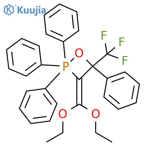 1,2-Oxaphosphetane, 3-(diethoxymethylene)-2,2,2,4-tetraphenyl-4-(trifluoromethyl)- structure