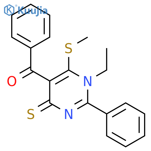 Methanone,[1-ethyl-1,4-dihydro-6-(methylthio)-2-phenyl-4-thioxo-5-pyrimidinyl]phenyl- structure