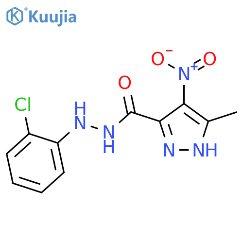 1H-Pyrazole-3-carboxylicacid, 5-methyl-4-nitro-, 2-(2-chlorophenyl)hydrazide structure