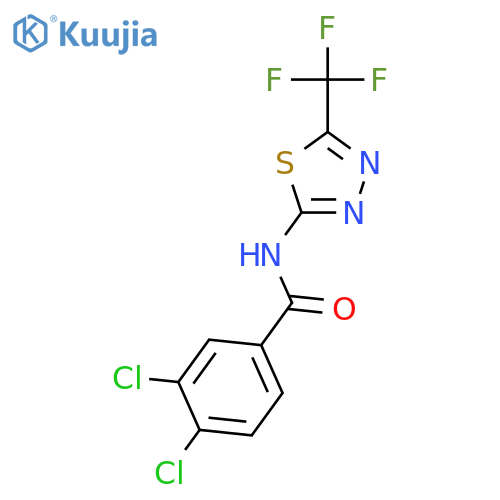 3,4-dichloro-N-[5-(trifluoromethyl)-1,3,4-thiadiazol-2-yl]benzamide structure