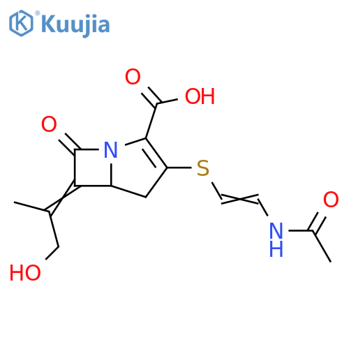 (5R)-3-[[(E)-2-(Acetylamino)ethenyl]thio]-6-[(E)-2-hydroxy-1-methylethylidene]-7-oxo-1-azabicyclo[3.2.0]hept-2-ene-2-carboxylic acid structure