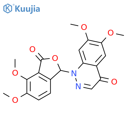 1-(4,5-dimethoxy-3-oxo-1,3-dihydro-2-benzofuran-1-yl)-6,7-dimethoxycinnolin-4(1H)-one structure