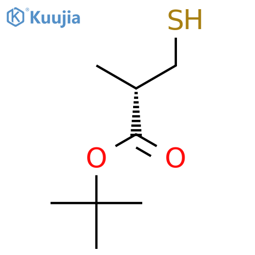 Propanoic acid, 3-mercapto-2-methyl-, 1,1-dimethylethyl ester, (S)- structure