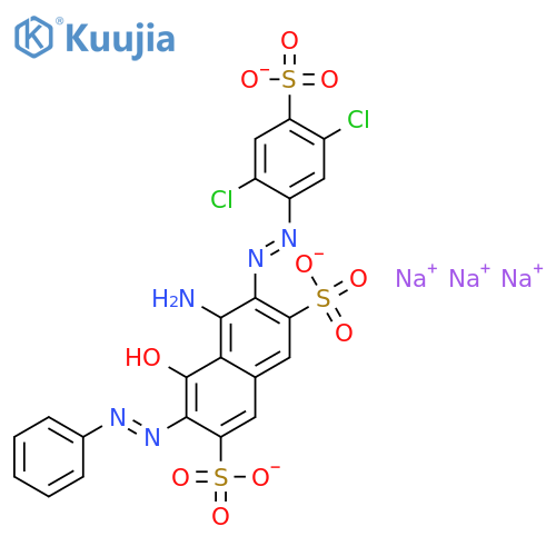 trisodium 4-amino-3-[(2,5-dichloro-4-sulphonatophenyl)azo]-5-hydroxy-6-(phenylazo)naphthalene-2,7-disulphonate structure