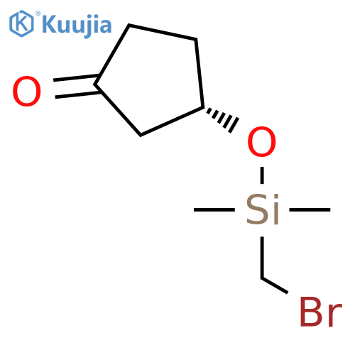 CYCLOPENTANONE, 3-[[(BROMOMETHYL)DIMETHYLSILYL]OXY]-, (3S)- structure