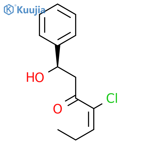 4-Hepten-3-one, 4-chloro-1-hydroxy-1-phenyl-, (1R,4E)- structure