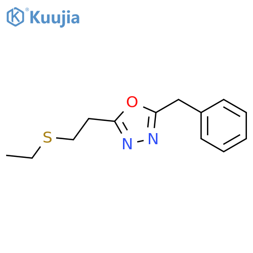 1,3,4-Oxadiazole, 2-[2-(ethylthio)ethyl]-5-(phenylmethyl)- structure