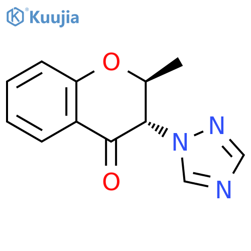 4H-1-Benzopyran-4-one,2,3-dihydro-2-methyl-3-(1H-1,2,4-triazol-1-yl)-,(2R,3R)-rel-(9CI) structure