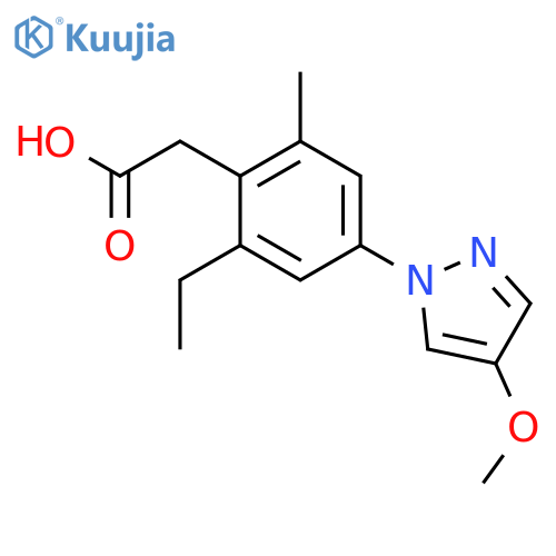 Benzeneacetic acid, 2-ethyl-4-(4-methoxy-1H-pyrazol-1-yl)-6-methyl- structure