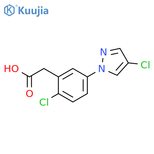 Benzeneacetic acid, 2-chloro-5-(4-chloro-1H-pyrazol-1-yl)- structure