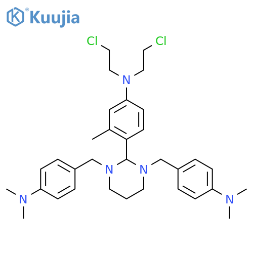 Benzenamine,4-[1,3-bis[[4-(dimethylamino)phenyl]methyl]hexahydro-2-pyrimidinyl]-N,N-bis(2-chloroethyl)-3-methyl- structure