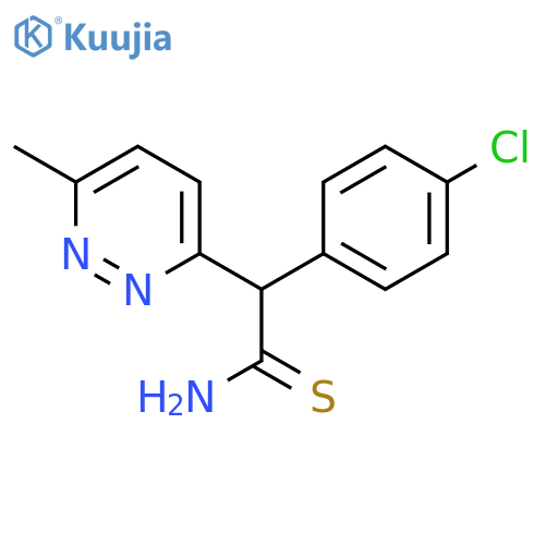 2-(4-chlorophenyl)-2-(6-methylpyridazin-3-yl)ethanethioamide structure