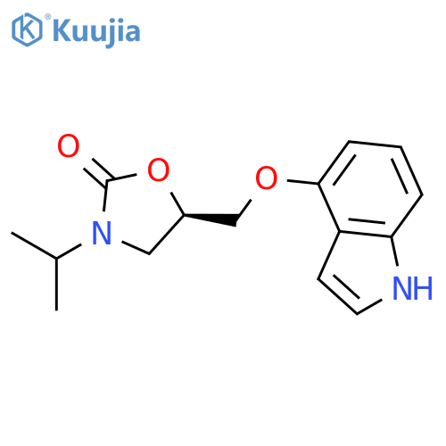 2-OXAZOLIDINONE, 5-[(1H-INDOL-4-YLOXY)METHYL]-3-(1-METHYLETHYL)-, (R)- structure