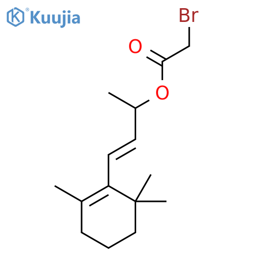 Acetic acid, bromo-,1-methyl-3-(2,6,6-trimethyl-1-cyclohexen-1-yl)-2-propenyl ester, (E)- (9CI) structure