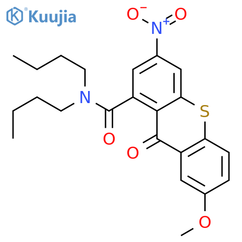 9H-Thioxanthene-1-carboxamide, N,N-dibutyl-7-methoxy-3-nitro-9-oxo- structure
