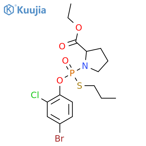 ethyl 1-[(4-bromo-2-chlorophenoxy)(propylsulfanyl)phosphoryl]-L-prolinate structure