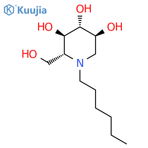 3,4,5-PIPERIDINETRIOL, 1-HEXYL-2-(HYDROXYMETHYL)-, (2R,3R,4R,5S)- structure