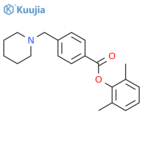 Benzoic acid, 4-(1-piperidinylmethyl)-, 2,6-dimethylphenyl ester structure