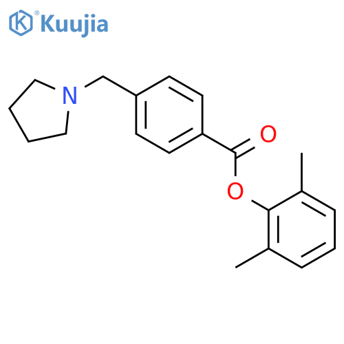 BENZOIC ACID, 4-(1-PYRROLIDINYLMETHYL)-, 2,6-DIMETHYLPHENYL ESTER structure