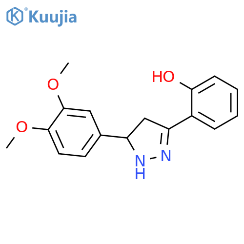 Phenol, 2-[5-(3,4-dimethoxyphenyl)-4,5-dihydro-1H-pyrazol-3-yl]- structure