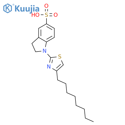 1H-Indole-5-sulfonic acid, 2,3-dihydro-1-(4-octyl-2-thiazolyl)- structure