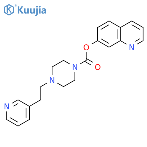 1-Piperazinecarboxylic acid, 4-[2-(3-pyridinyl)ethyl]-, 7-quinolinyl ester structure