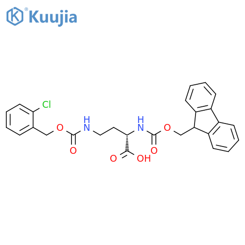 (2S)-4-[[[(2-Chlorophenyl)methoxy]carbonyl]amino]-2-[[(9H-fluoren-9-ylmethoxy)carbonyl]amino]butanoic acid structure