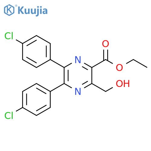 ethyl 5,6-bis(4-chlorophenyl)-3-(hydroxymethyl)pyrazine-2-carboxylate structure