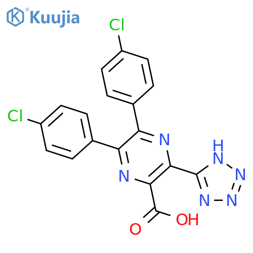 PYRAZINECARBOXYLIC ACID, 5,6-BIS(4-CHLOROPHENYL)-3-(1H-TETRAZOL-5-YL)- structure
