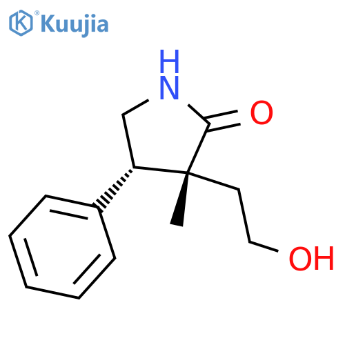 2-Pyrrolidinone,3-(2-hydroxyethyl)-3-methyl-4-phenyl-, (3R,4S)-rel- structure