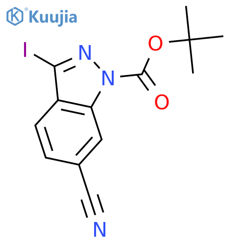 tert-butyl 6-cyano-3-iodo-1H-indazole-1-carboxylate structure