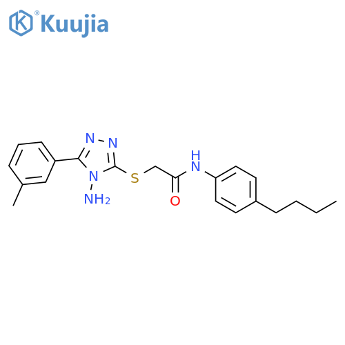 2-{4-amino-5-(3-methylphenyl)-4H-1,2,4-triazol-3-ylsulfanyl}-N-(4-butylphenyl)acetamide structure