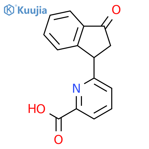 2-Pyridinecarboxylic acid, 6-(2,3-dihydro-3-oxo-1H-inden-1-yl)- structure