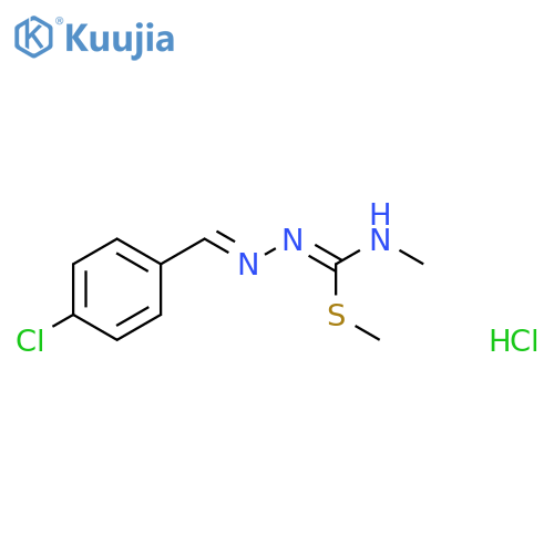 Hydrazinecarboximidothioic acid, 2-[(4-chlorophenyl)methylene]-N-methyl-, methyl ester, hydrochloride (1:1) structure