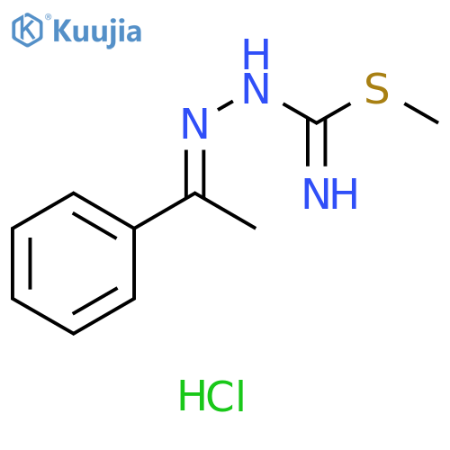 Hydrazinecarboximidothioic acid, (1-phenylethylidene)-, methyl ester,monohydrochloride structure