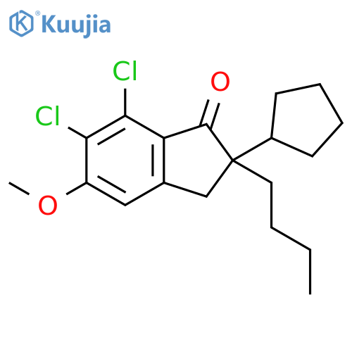 1H-Inden-1-one, 2-butyl-6,7-dichloro-2-cyclopentyl-2,3-dihydro-5-methoxy- structure