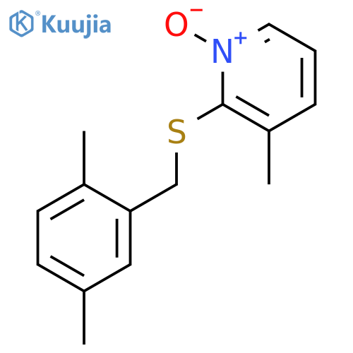 Pyridine, 2-[[(2,5-dimethylphenyl)methyl]thio]-3-methyl-, 1-oxide structure