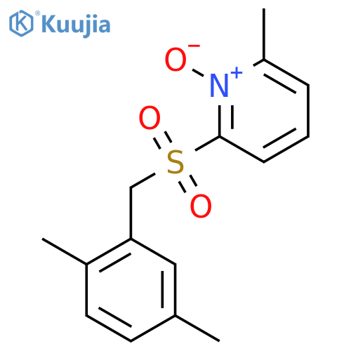 Pyridine, 2-[[(2,5-dimethylphenyl)methyl]sulfonyl]-6-methyl-, 1-oxide structure